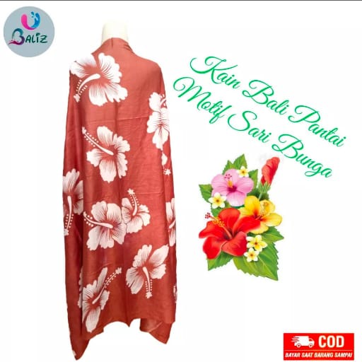 Kain Pantai/sarung Pantai Saribunga Rayon 160/120 cm Rumbai Sembilanmode