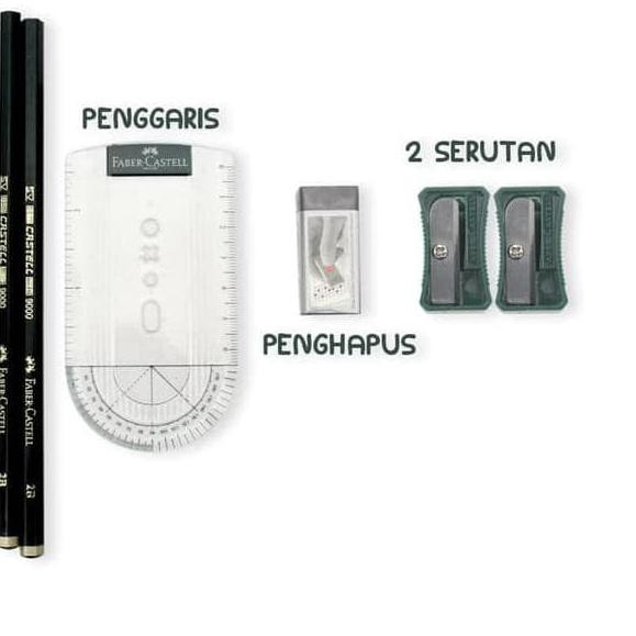 

✮ PAKET UJIAN STANDARD FABER CASTELL ALAT TULIS UJIAN (OFF-47) ♩