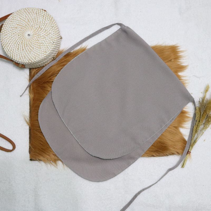 Cadar Khimar Dua Lapis/Layer Bahan Wolfis/Woolpeach-Abu