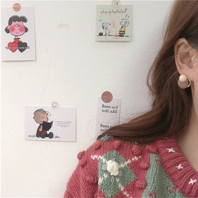 NunuLisaTan -Termurah Aksesoris Fashion Wanita SALE ANEKA ANTING Wanita KOREA-AMBER COKLAT