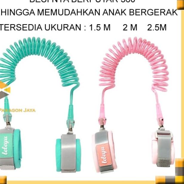 Tali Pengaman Anak Gelang Anti Hilang Besi 2 M Anti lost safety - Merah Muda ✽
