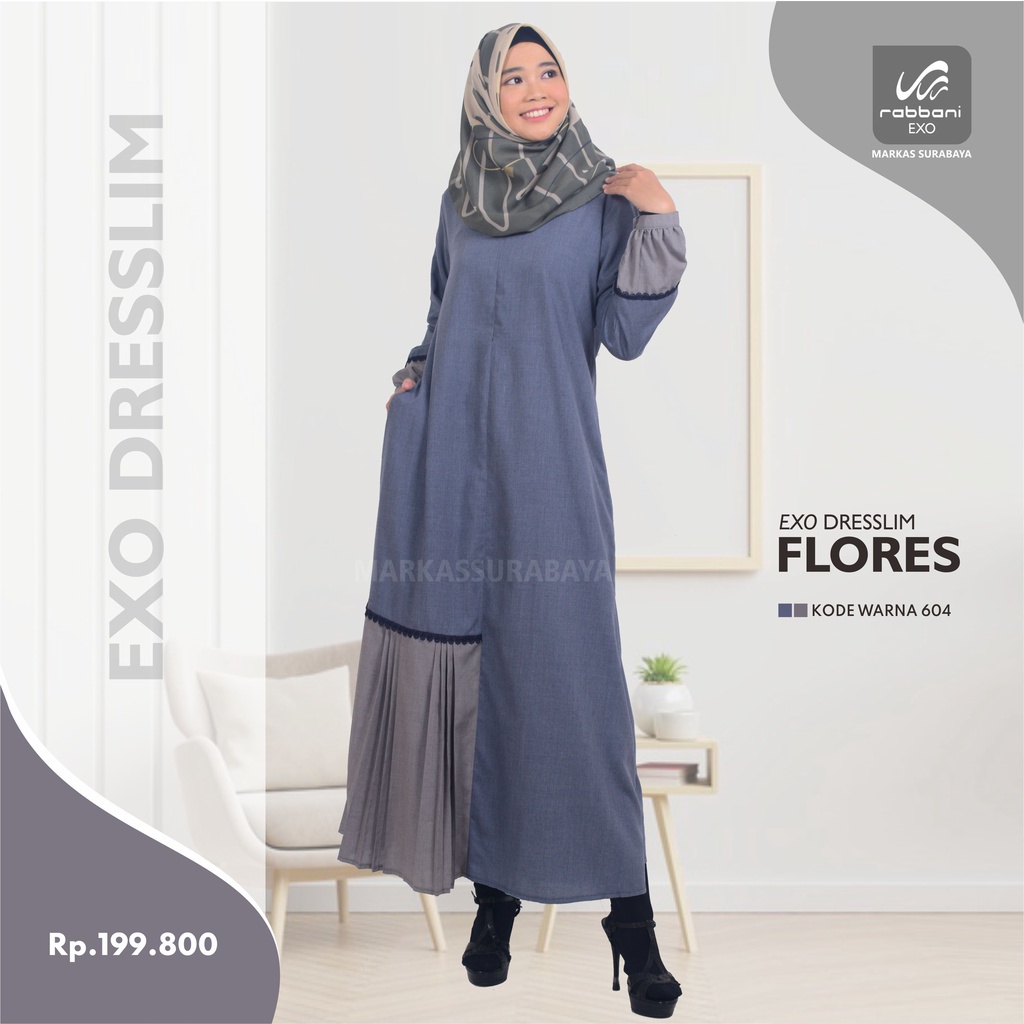 NEW GAMIS RABBANI EXO DRESSLIM FLORES