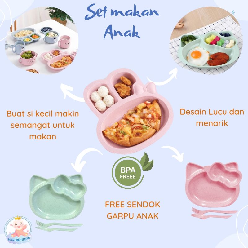 Hemat Set Makan Karakter Piring Sendok Garpu Anak Lengkap