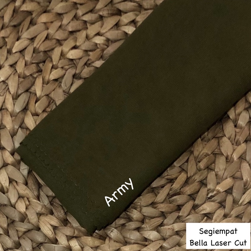 Hijab Bella Square Laser cut / Segiempat Bella-Army