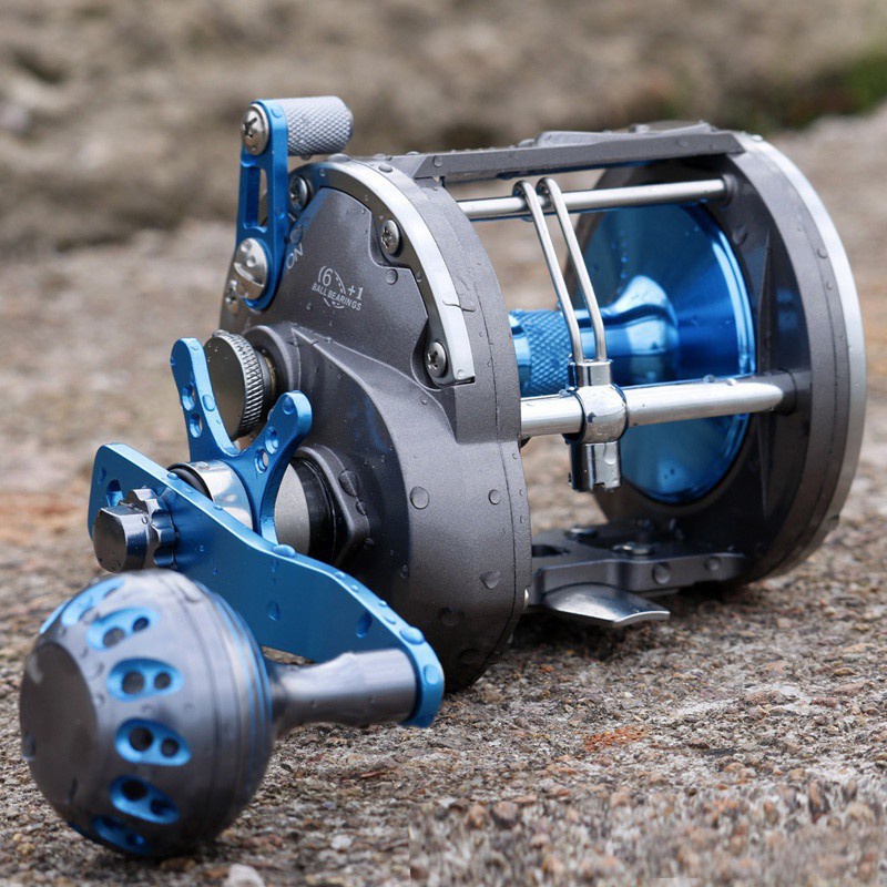 Joran pancing 41lb Gulungan Pancing Trolling Fishing Reel Pancing Kecepatan Tinggi Untuk Permukaan Air Asin Max Drag 43LB fishing reel