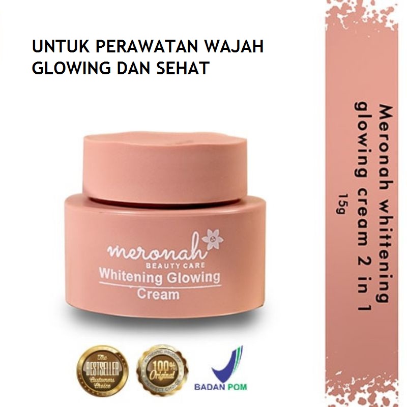 COD/BAYAR DI TEMPAT Meronah Whitening Glowing Cream 2in1 Siang Malam Krim Pemutih Penghilang Flek Hi