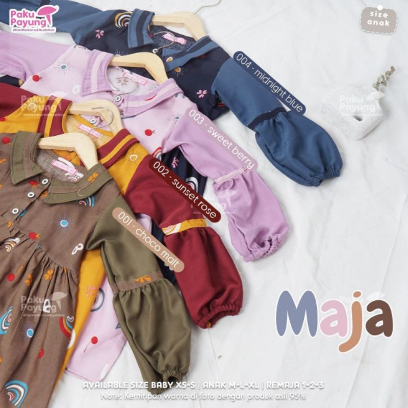 ✅ SETELAN BAJU GAMIS ANAK MUSLIM PEREMPUAN PAKU PAYUNG MAJA SERIES