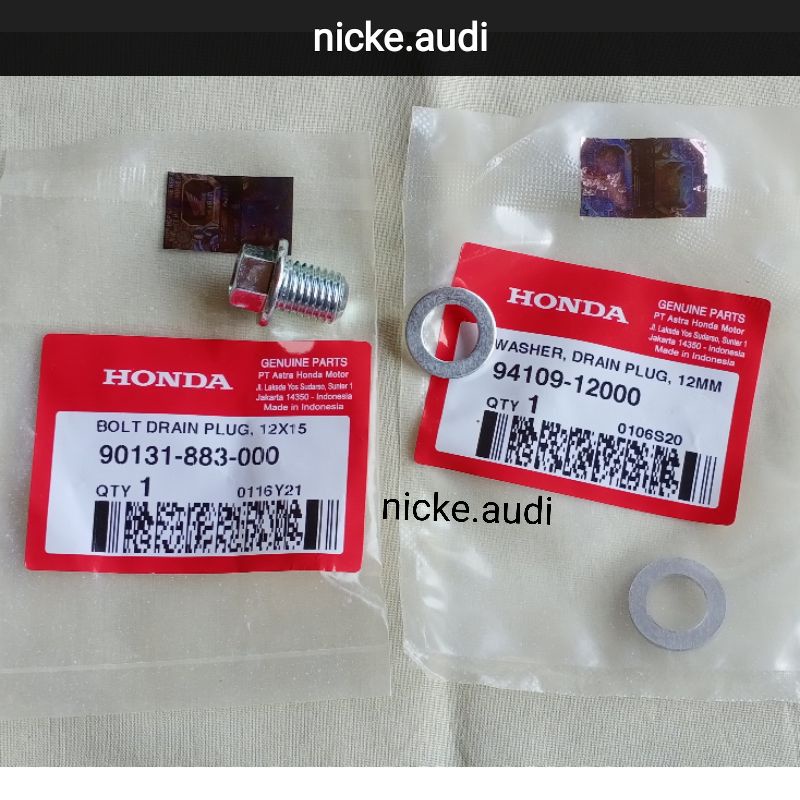 Baut Tutup Oli & Ring Oli Mesin Bawah Beat Scoopy Genio Vario Pcx Ori Honda AHM