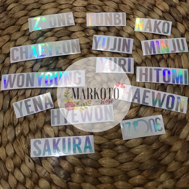 IZ*ONE STICKER HOLOGRAM IZONE STIKER LIGHTSTICK WONYOUNG SAKURA CHAEYEON YURI EUNBI NAKO YUJIN