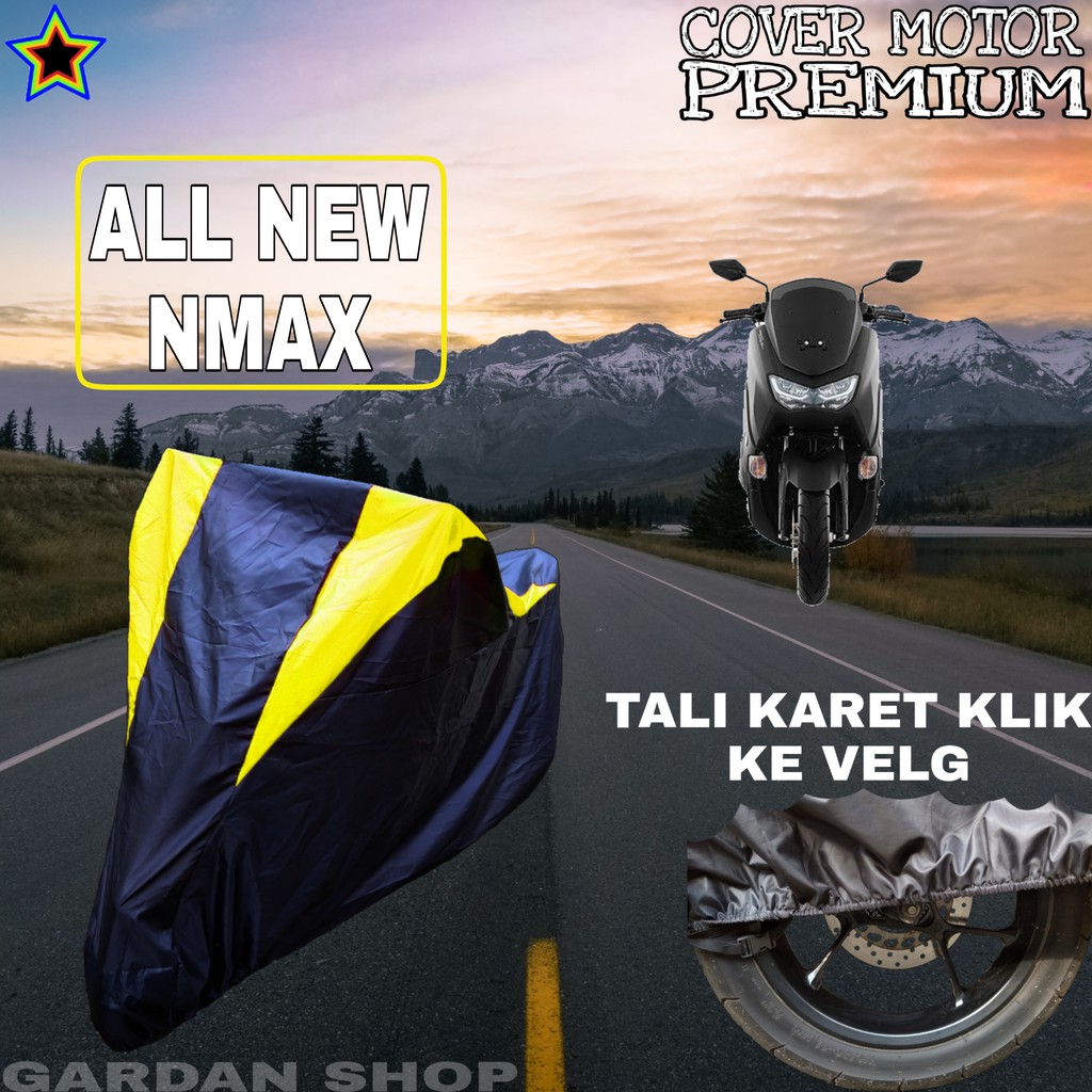 Sarung Motor ALL NEW NMAX Hitam Kuning Penutup Pelindung Motor Nmax PREMIUM