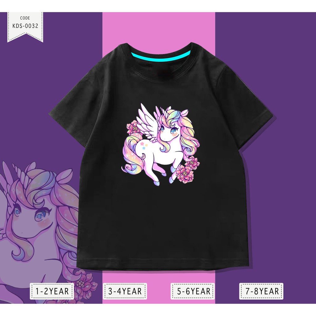 Baju Anak Unicorn Kuda / Kaos Distro DTF Anak Laki Laki dan Perempuan / Unisex / Motif kartun