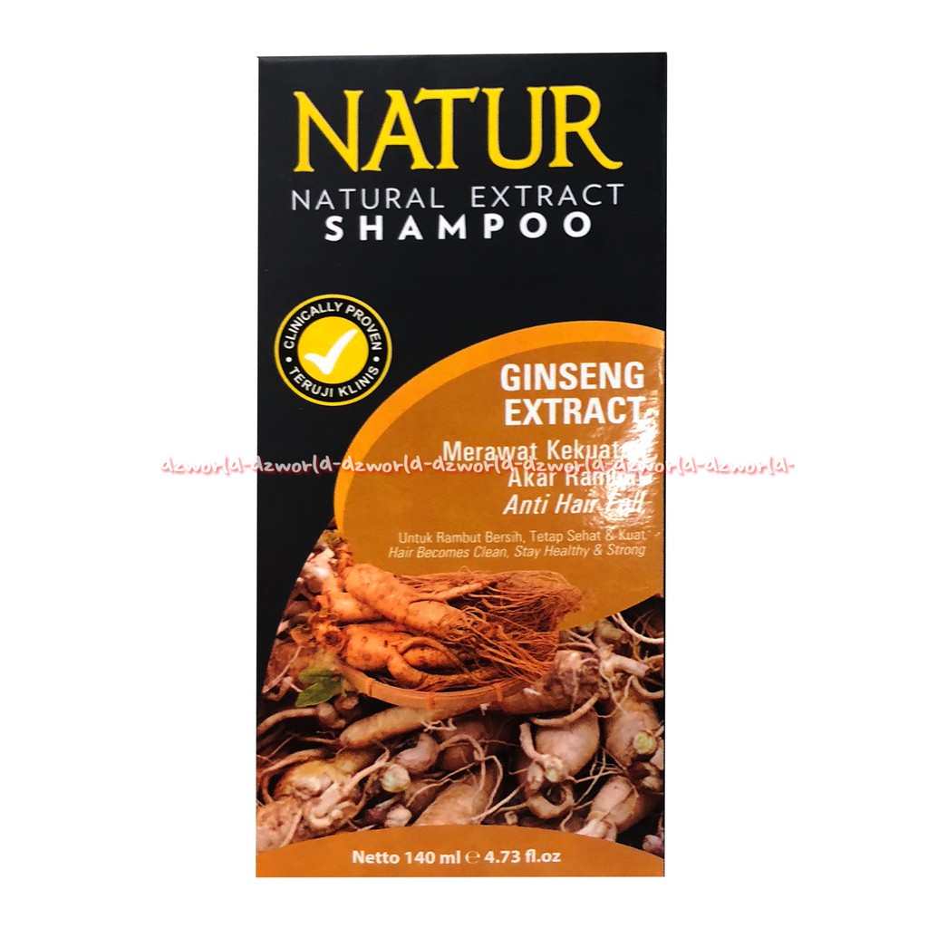 Natur Natural Extract Ginseng Shampoo Shampo Untuk Merawat Akar Rambut 140ml