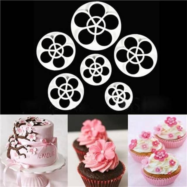 Set cutter fondant rose cetakan fondant bunga mawar