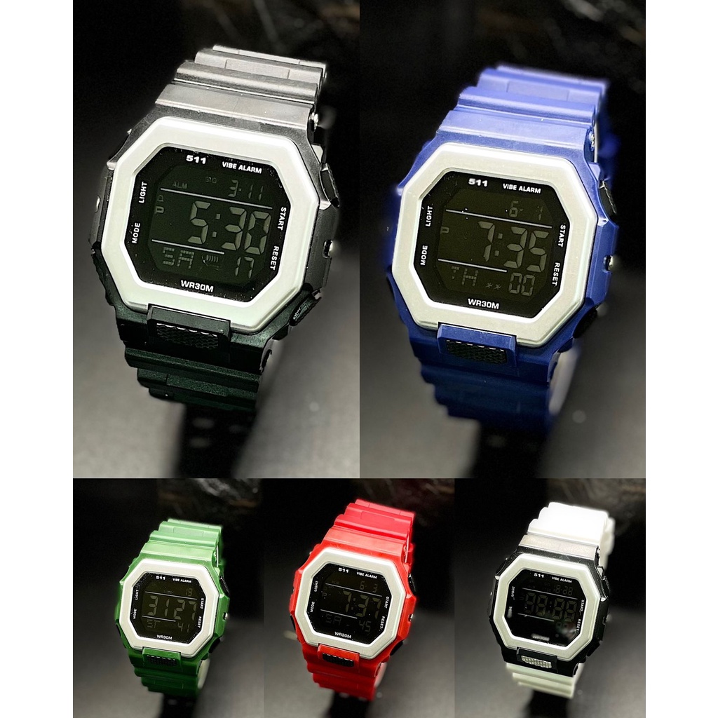 Jam Tangan Pria Wanita K2337Z Digital Tali Rubber Tanggal Hari Aktif Free Box &amp; Baterai