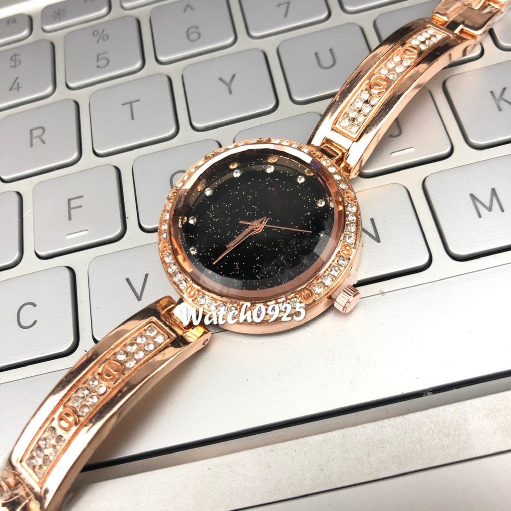 {COD} Jam Tangan Wanita - Rantai Bintik JAM TANGAN CEWEK JAM TANGAN MURAH FASHION FREE BATERAI G6 G5-G5-Rose gold