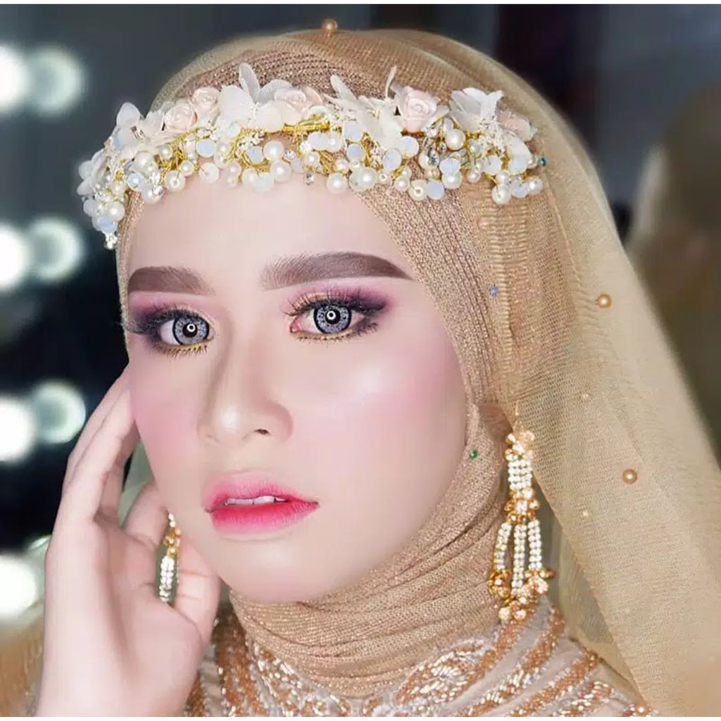 Luxury Mahkota Mutiara Bunga Putih - Headpiece Hiasan Hijab / Aksesories Kepala Elegan