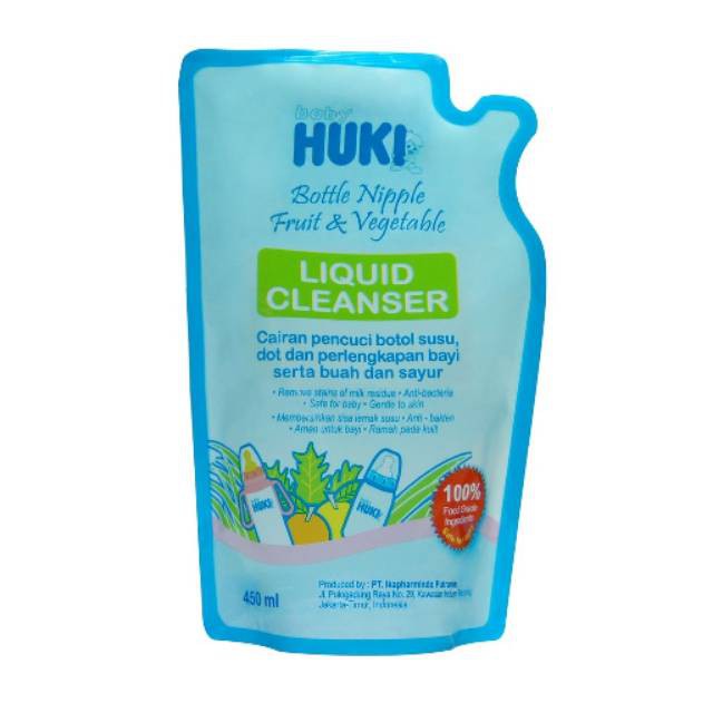 Huki Baby Liquid Cleanser 450 ml / Sabun Pencuci Botol Bayi Huki / Liquid Cleanser HUKI