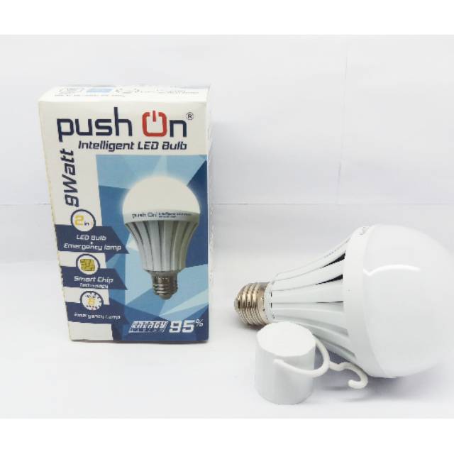 Lampu led 9 watt emergency bisa nyala ditangan push on