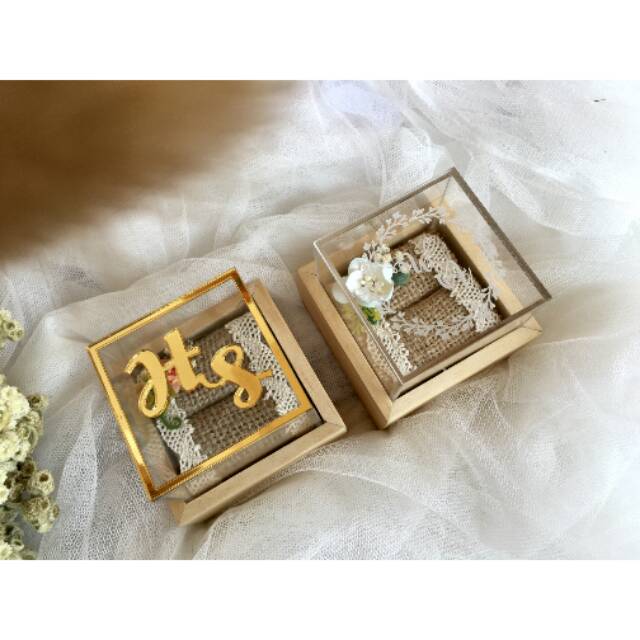  Kotak  cincin kayu  rustic akrilik custom  Shopee Indonesia 