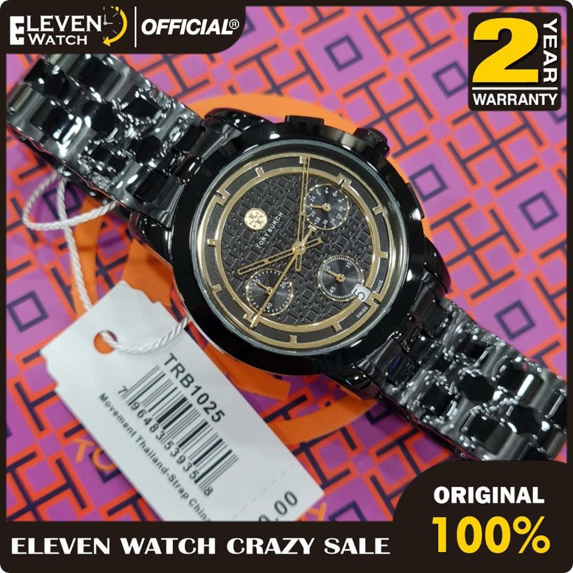 [Promo] Jam Tangan Pria Tory Burch TBW1025 / TBW-1025 Black-Tone Stainless Steel  Garansi 2 Tahun [C