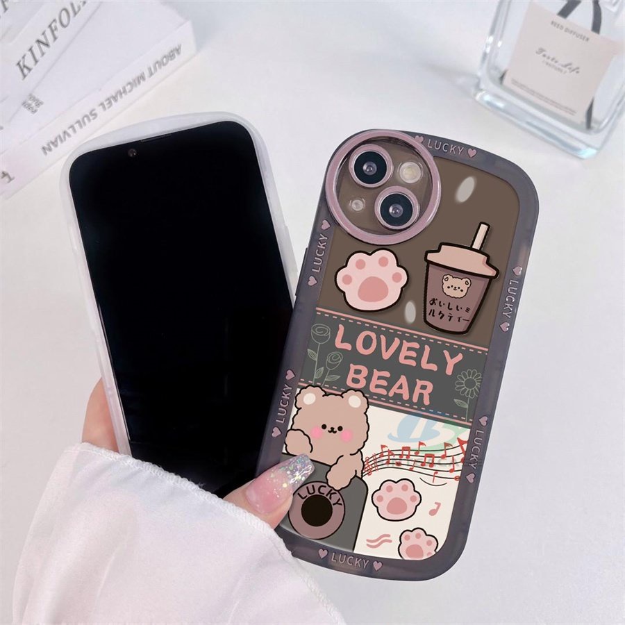 Case Bahan TPU Motif Beruang Untuk IPhone 14 14 Pro MAX 11 Pro 11 Pro MAX 12 12 Pro 12 Pro MAX 13 Pro MAX X XR XS MAX 6S 7 8 Plus