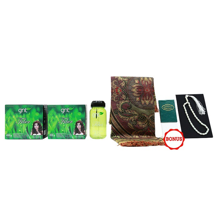 PROMO GNT FIBER Paket Puasa - 60 Sachet, Bonus Shaker, Sajadah, Tasbih TERLARIS