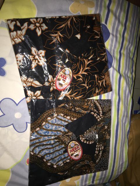 Madu Batik Hrb026 Kenongo Kemeja Hem Pendek Padi Pekalongan M L Xl Murah Keren Bati Pria Wajik Biru