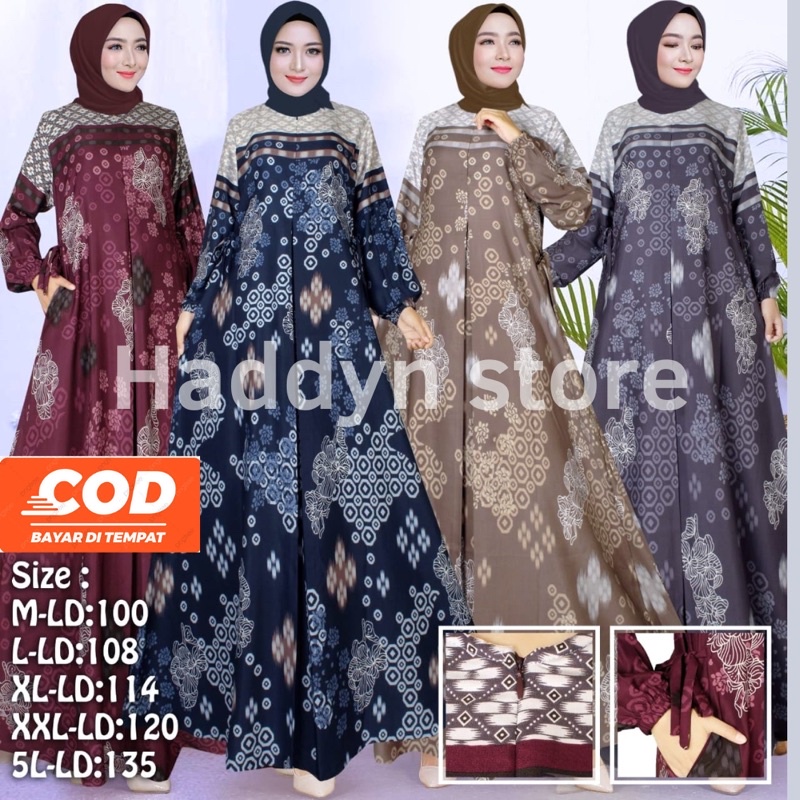 Ready Jumbo LD 135 ] Gamis Maxmara Lux |Gamis Maxmara Premium |Gamis Maxmara Jumbo |Gamis Pesta Motif Batik