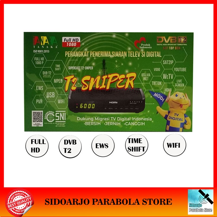 Set Top Box STB TV Digital DVBT2 Tanaka Sniper DVB-T2 UHF SNI Resmi
