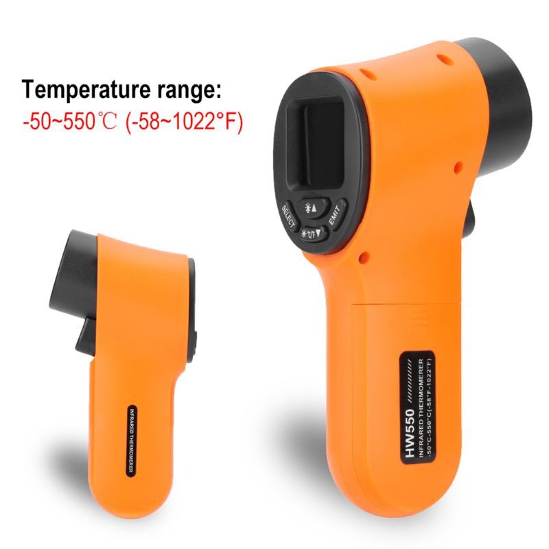 Infrared Thermometer Non-contact LCD Industrial Kitchen Temperature Gun HW550 -50~550°C