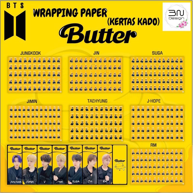 

KERTAS KADO (WRAPPING PAPER) BTS EDISI BUTTER (MINIMAL ORDER 2X)