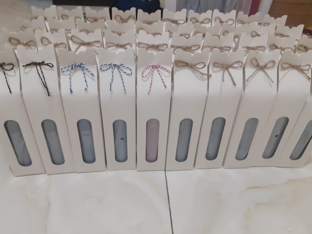 Tumbler Box : Ivory / Botol Souvenir Box 7x7x30cm