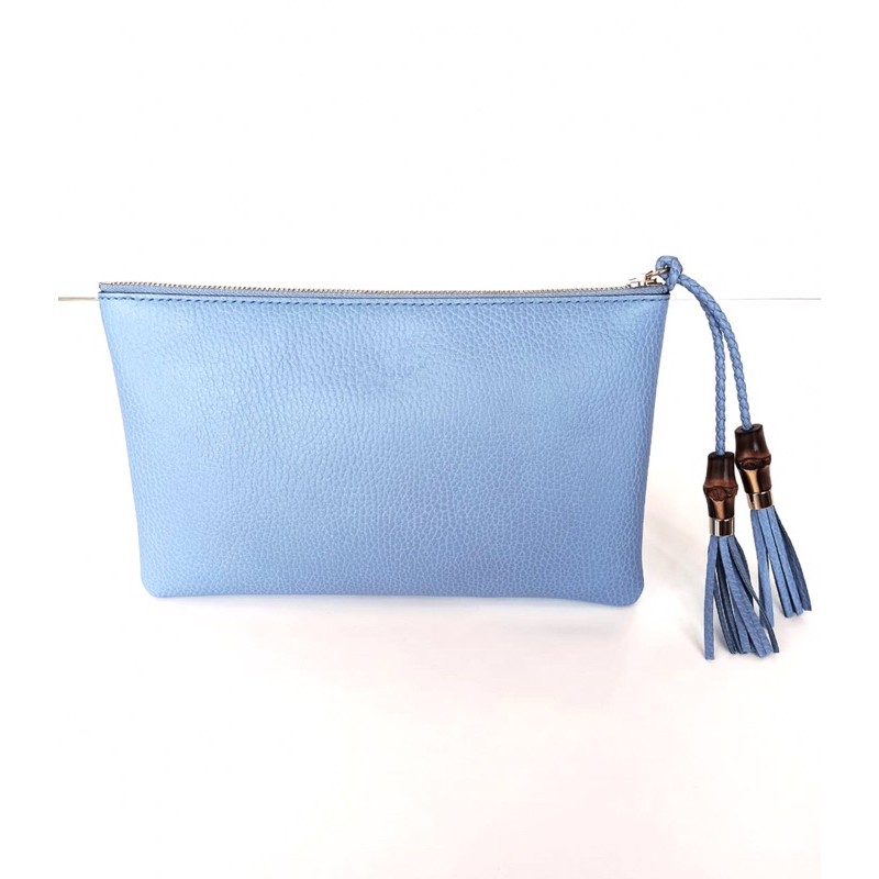 Tas Pouch Gucci Blue Leather Original