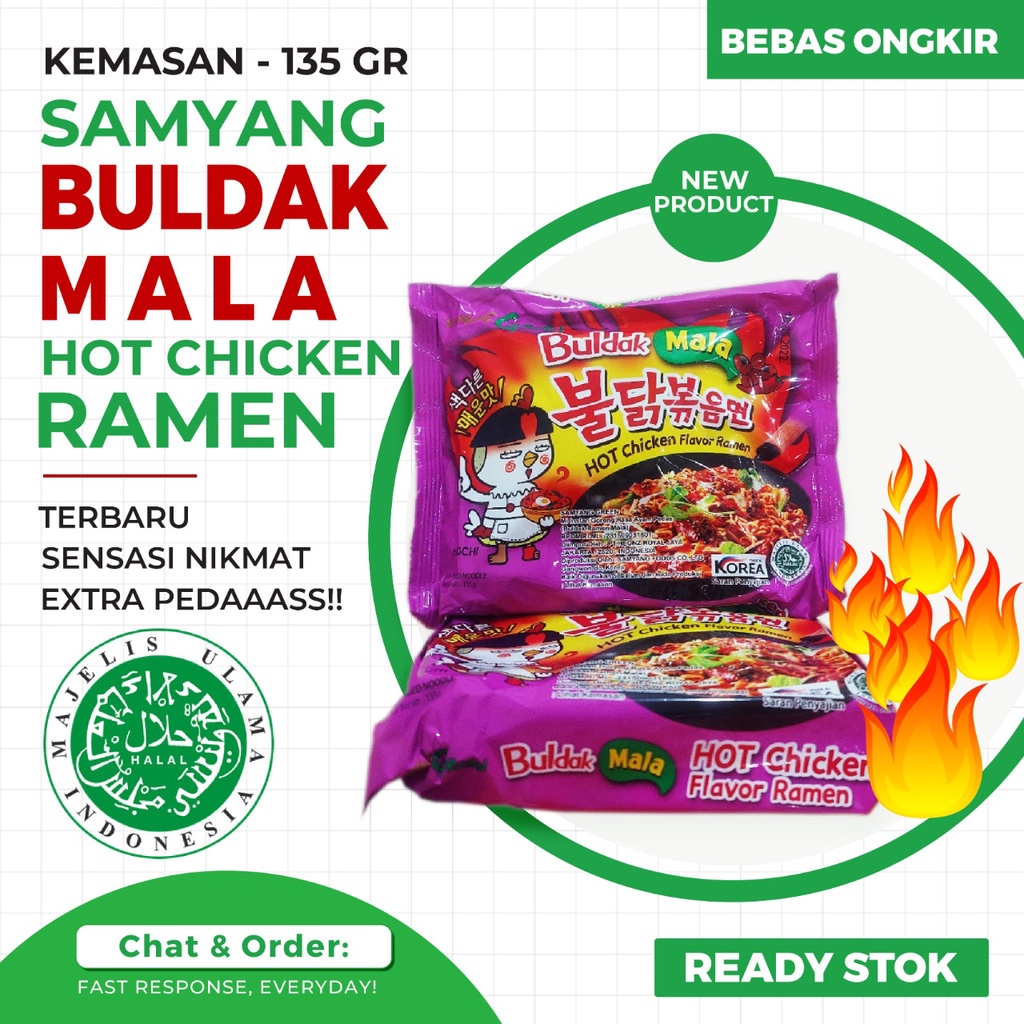 Samyang Buldak Mala Mie Instan Pedas Korea 135gr