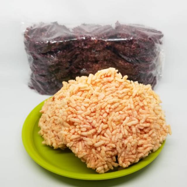 

Rengginang terasi dan ketan hitam, renggining original