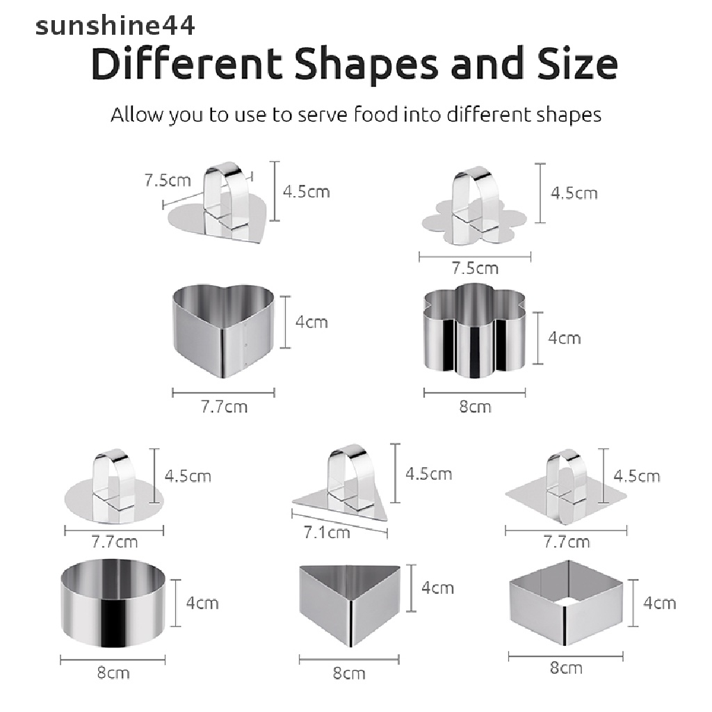 Sunshine Cetakan Kue Mousse 5 Gigi Bahan Stainless Steel