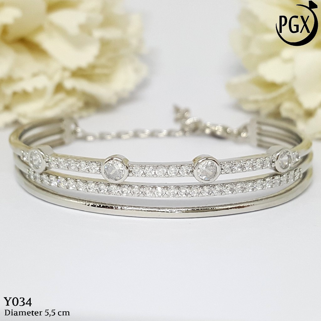 PGX Gelang Xuping Wanita Bangkok Bangle Aksesoris Perhiasan Lapis Emas - Y160