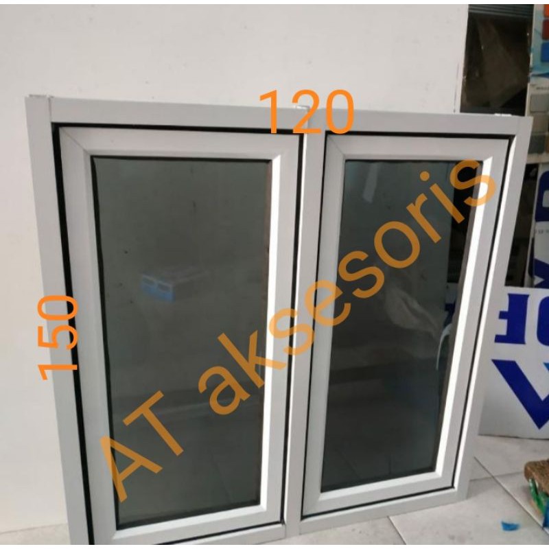 jendela gandeng 120x150 aluminium minimalis