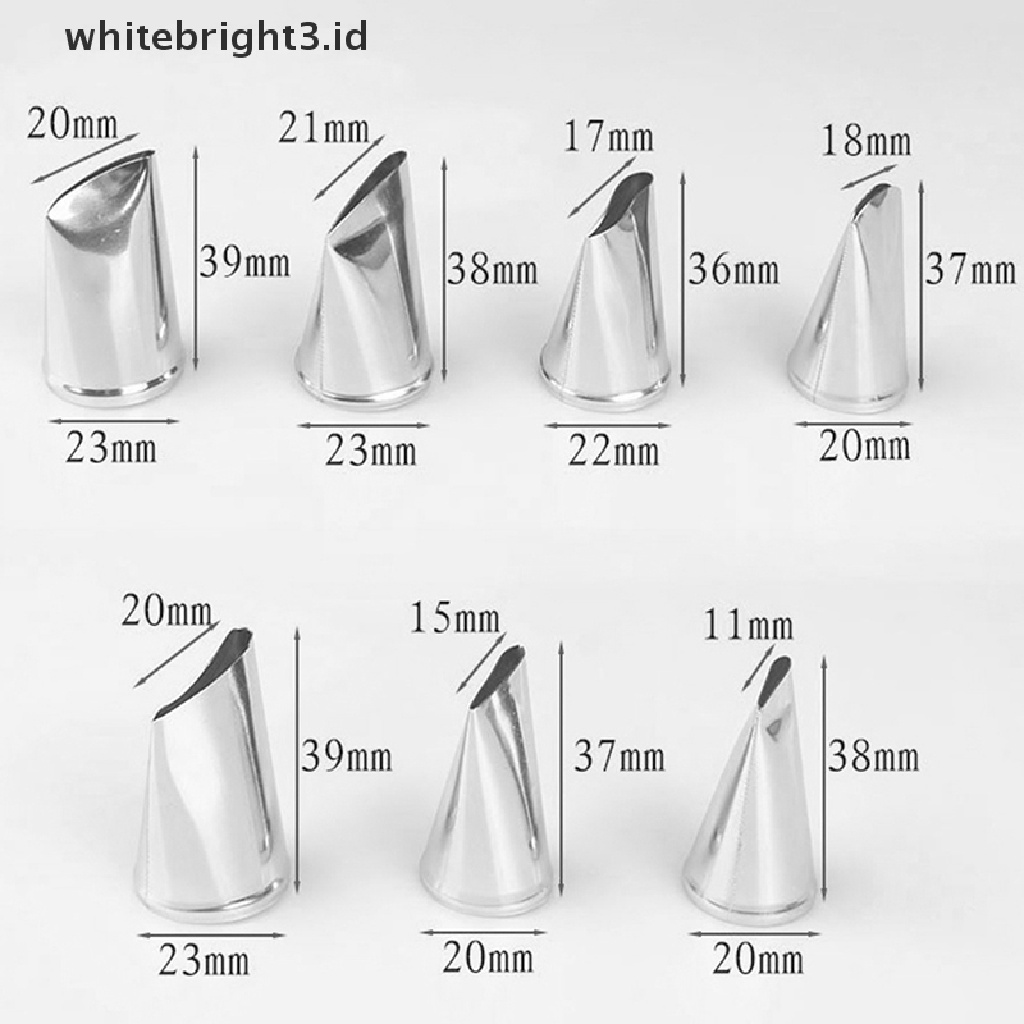 (whitebright3.id) 7pcs / set Spuit Piping Icing / Krim Bentuk Bunga Mawar / Tulip Untuk Dekorasi Kue