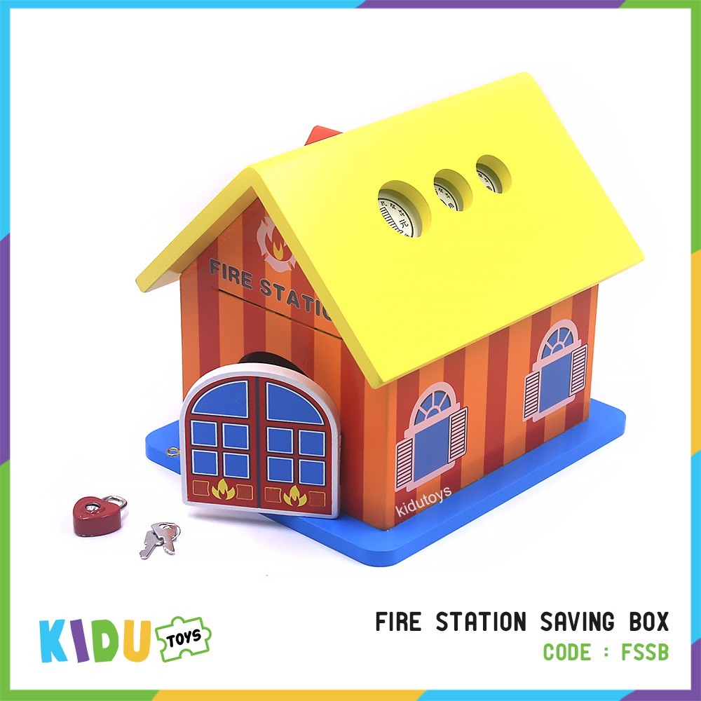 Mainan Anak Rumah Kayu Celengan Kayu / Saving Box Kidu Toys