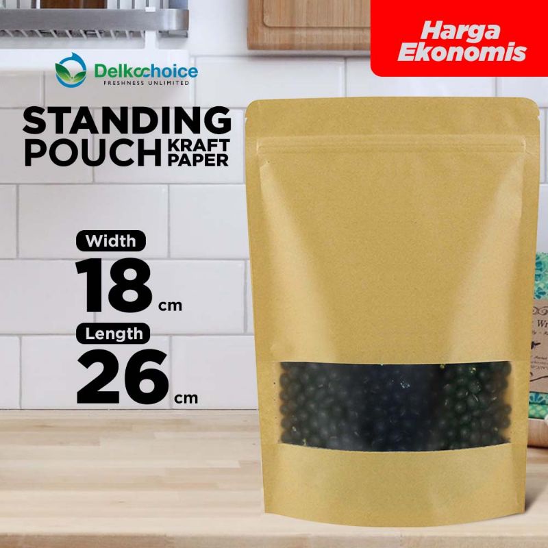 Standing Pouch Kraft Window Ekonomis Plastik Kemasan