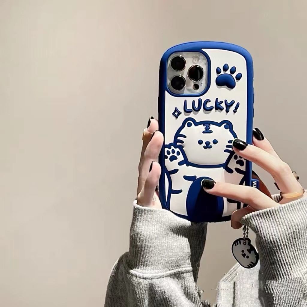 Case Motif Harimau Biru Untuk IPhone 12 13 11 Pro Max X Xs Max Xr Mvd1