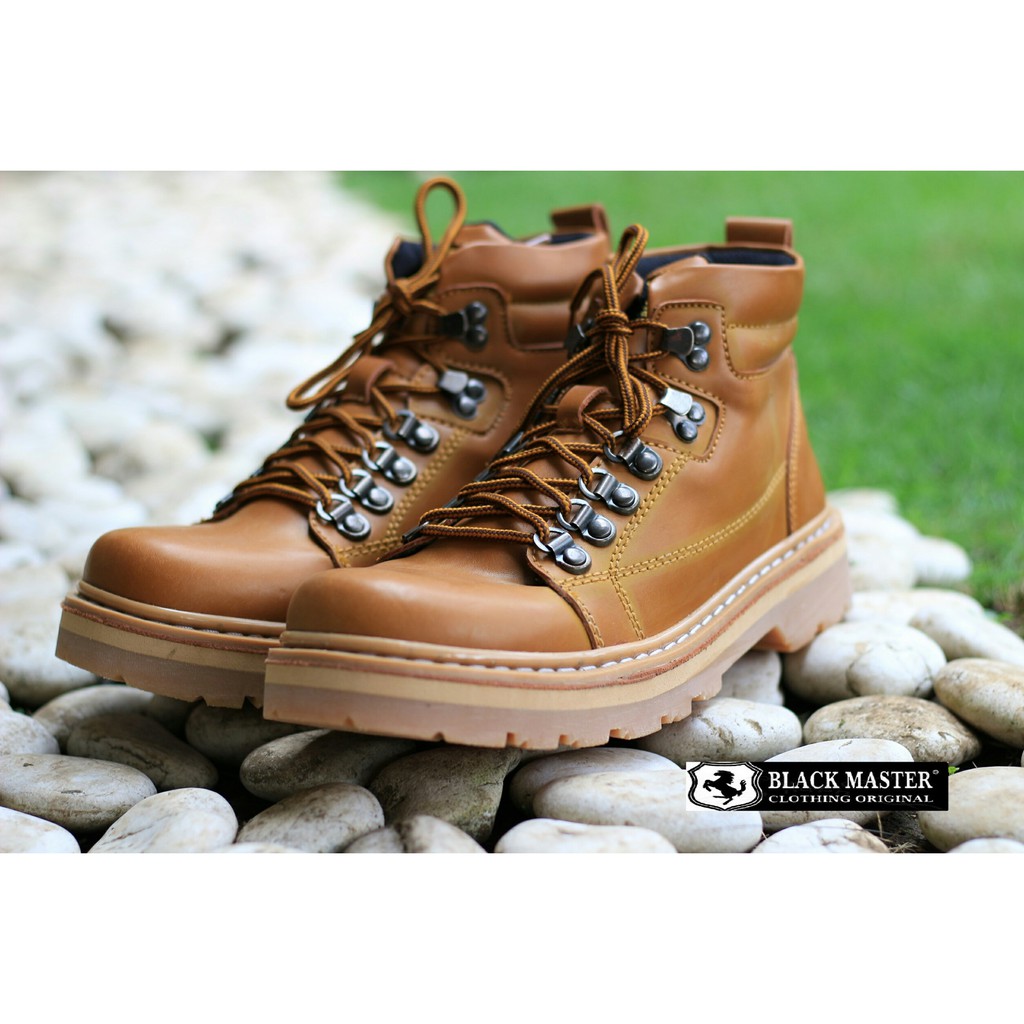 Sepatu Boots Pria Kulit Asli BLACKMASTER HARDROCK Original Handmade Bandung