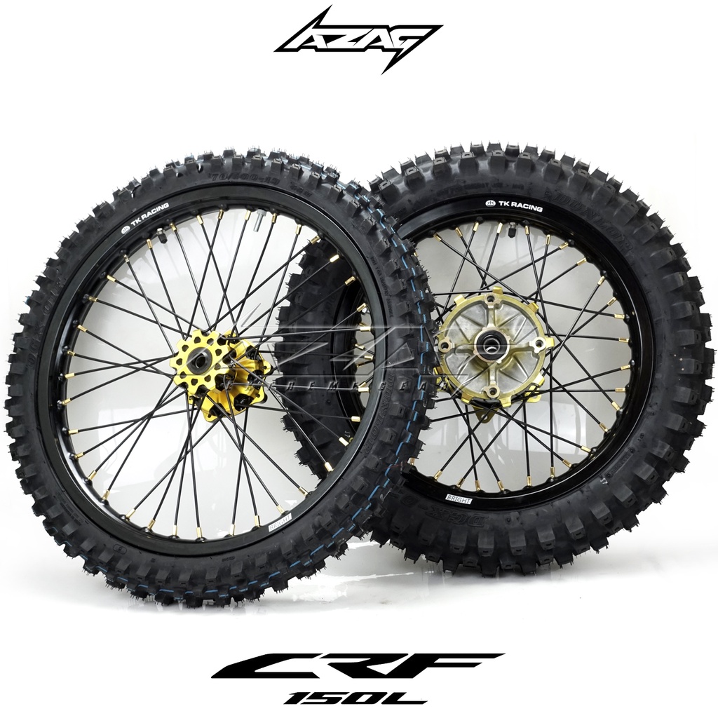 BAN SET TRAIL MOTOCROSS CRF150L VELG 16 19 TK RACING BAN DUNLOP