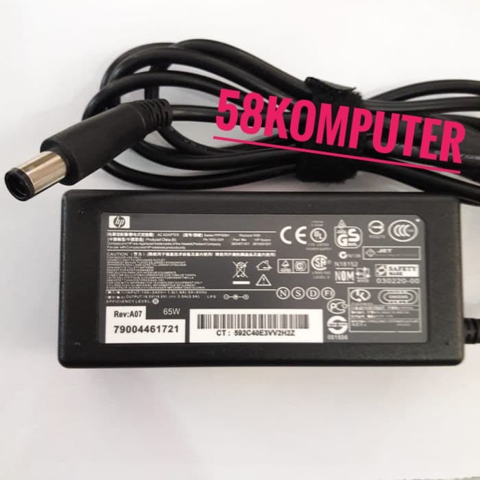 Adaptor Charger Laptop HP Compaq 6910 P 2230 S DV5 DV6 DV7 DV4 G50 G60 N193 CQ43 CQ32 CQ60 CQ61 CQ62 Probook 430 440 450 455 640 645 650 655 G1 G2 18.5V 3.5A 65w 7.4*5.0