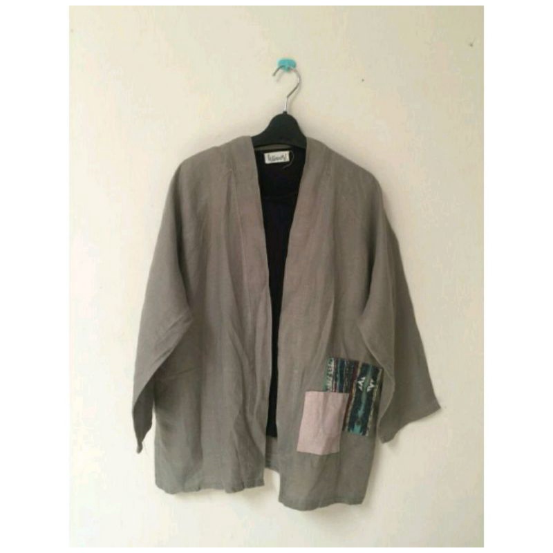 Cardigan Outer Branded Kimono Matahari Linen Rami