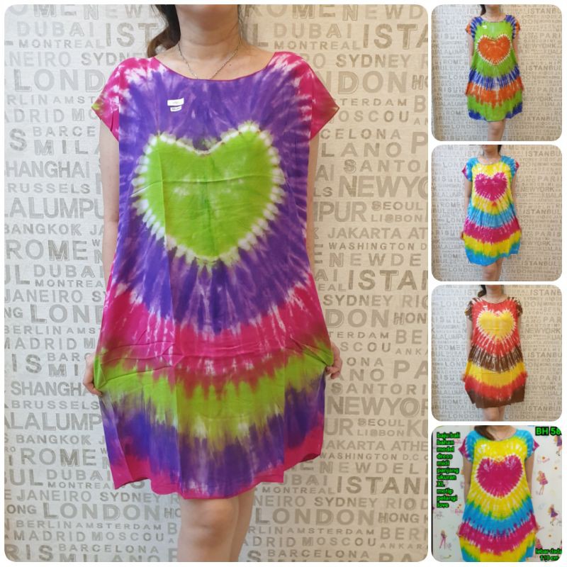 bali dress midi XL tunik  katun dewasa pelangi love