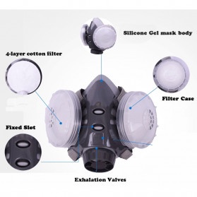 POWECOM Masker Gas Respirator Anti-Virus Industrial Mask - N8305 - Gray Masker Gas / Masker Cat ORiI
