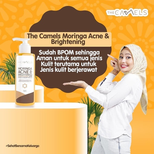 The Camels 𝗢𝗥𝗜𝗚𝗜𝗡𝗔𝗟 𝟭𝟬𝟬% Sabun The Camels Moringa Acne &amp; Brightening Face &amp; Body Wash Wajah Dan Tubuh Termurah