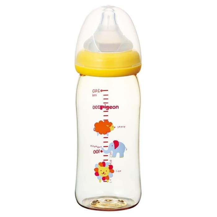 Pigeon Bottle PPSU With Peristaltic Plus Nipple 240ml / Animal Yellow / yellow polos